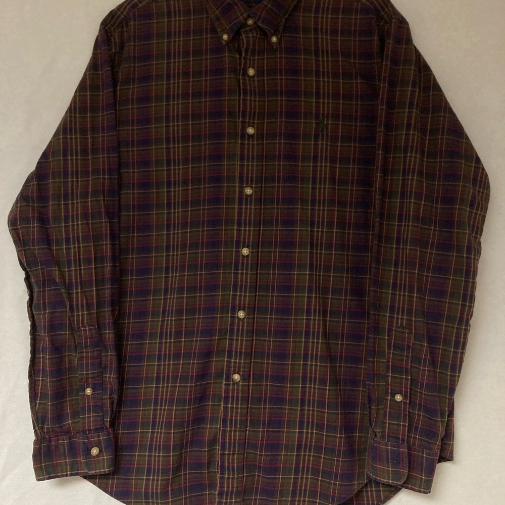 Ralph Lauren MEN’S Casual Button Down Shirt Sz Plaid Pony Embroidere - Picture 2 of 14